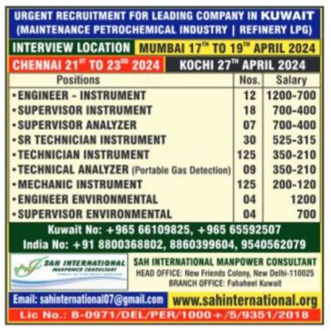 kuwait jobs maintenance industry jobs